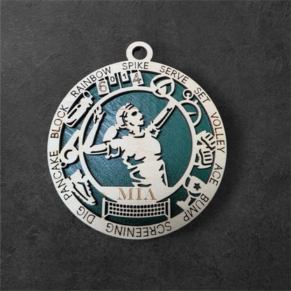 Personalized Laser-Cut Sports Ornaments – Custom Name, Number & Sport