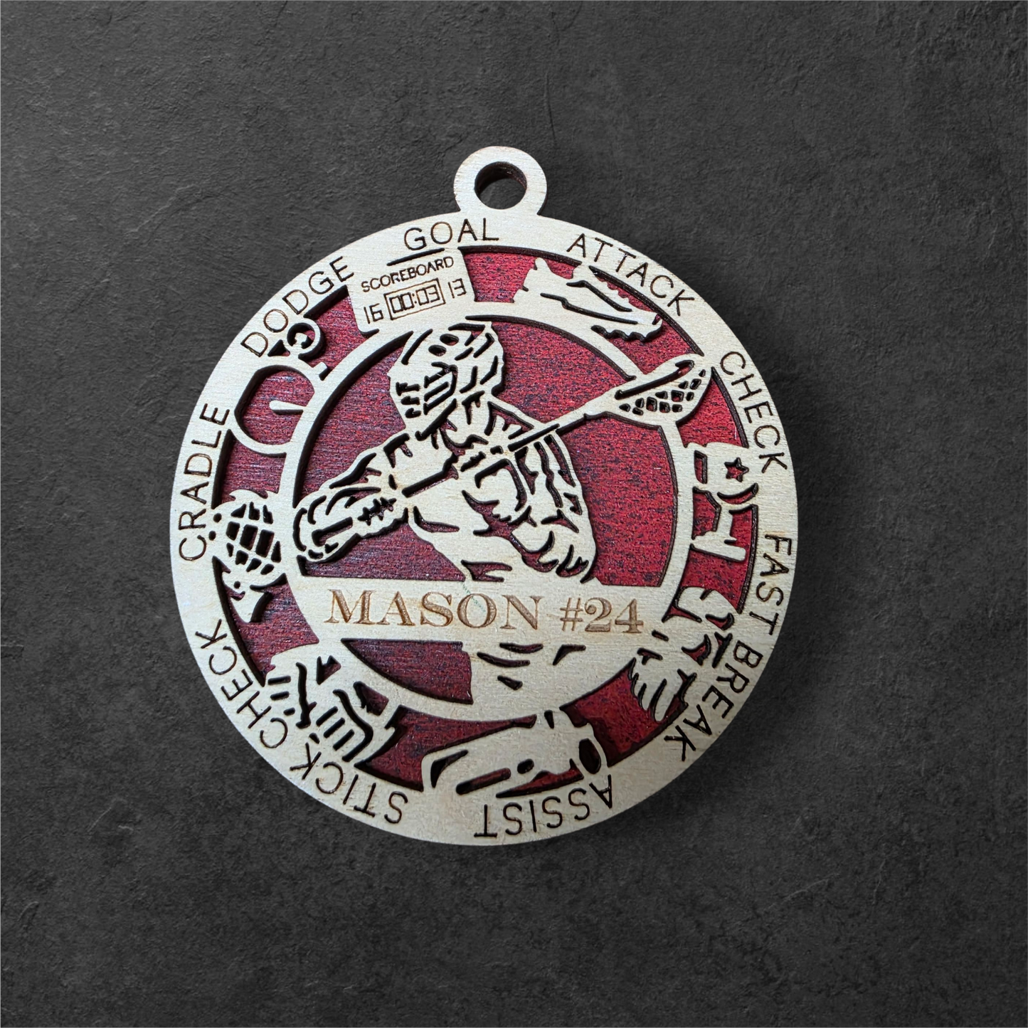 Personalized Laser-Cut Sports Ornaments – Custom Name, Number & Sport