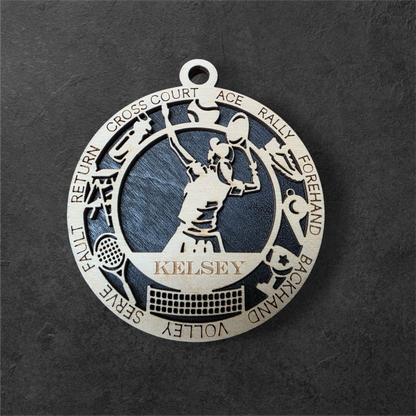 Personalized Laser-Cut Sports Ornaments – Custom Name, Number & Sport