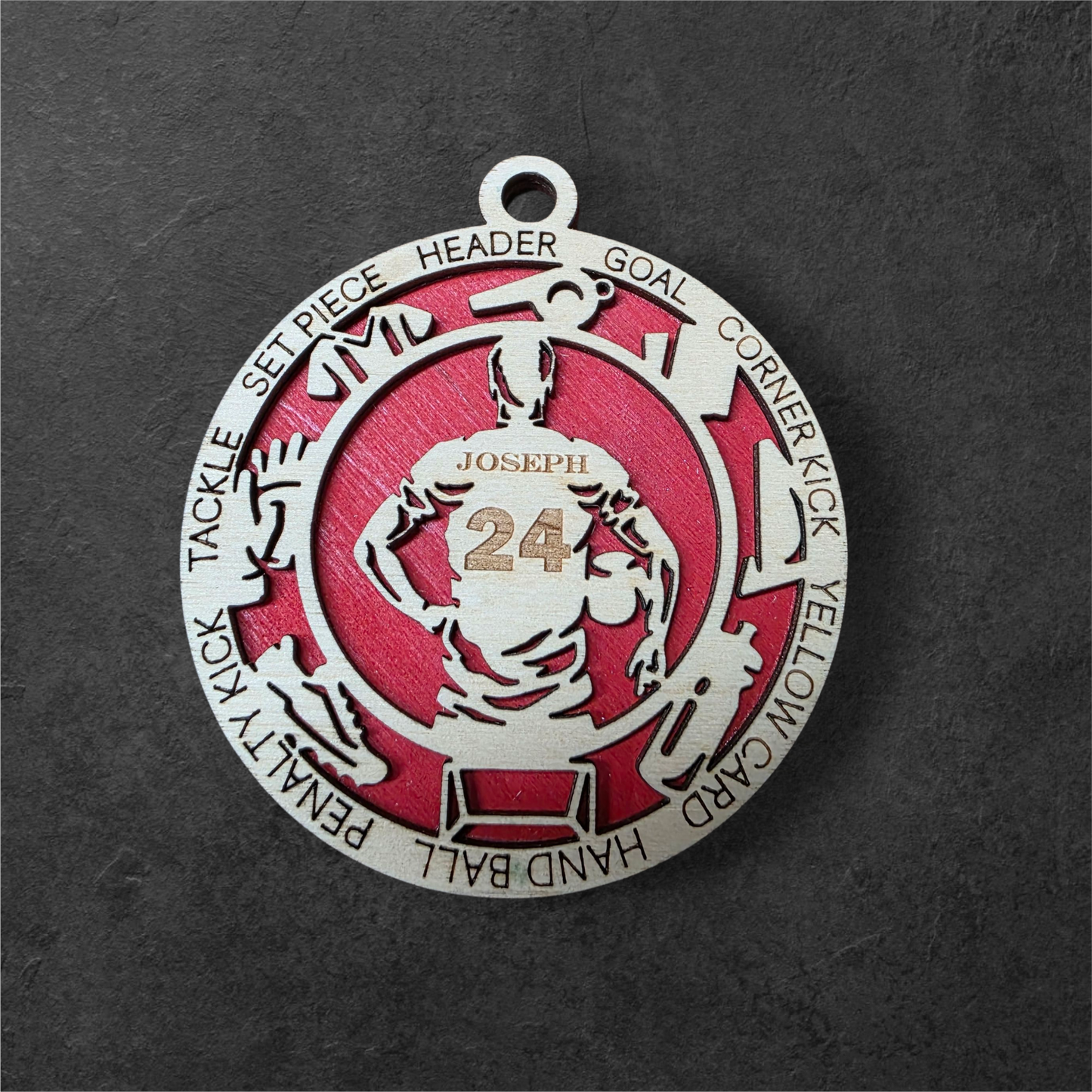 Personalized Laser-Cut Sports Ornaments – Custom Name, Number & Sport