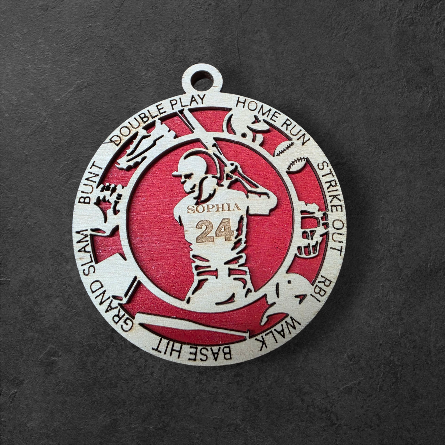 Personalized Laser-Cut Sports Ornaments – Custom Name, Number & Sport