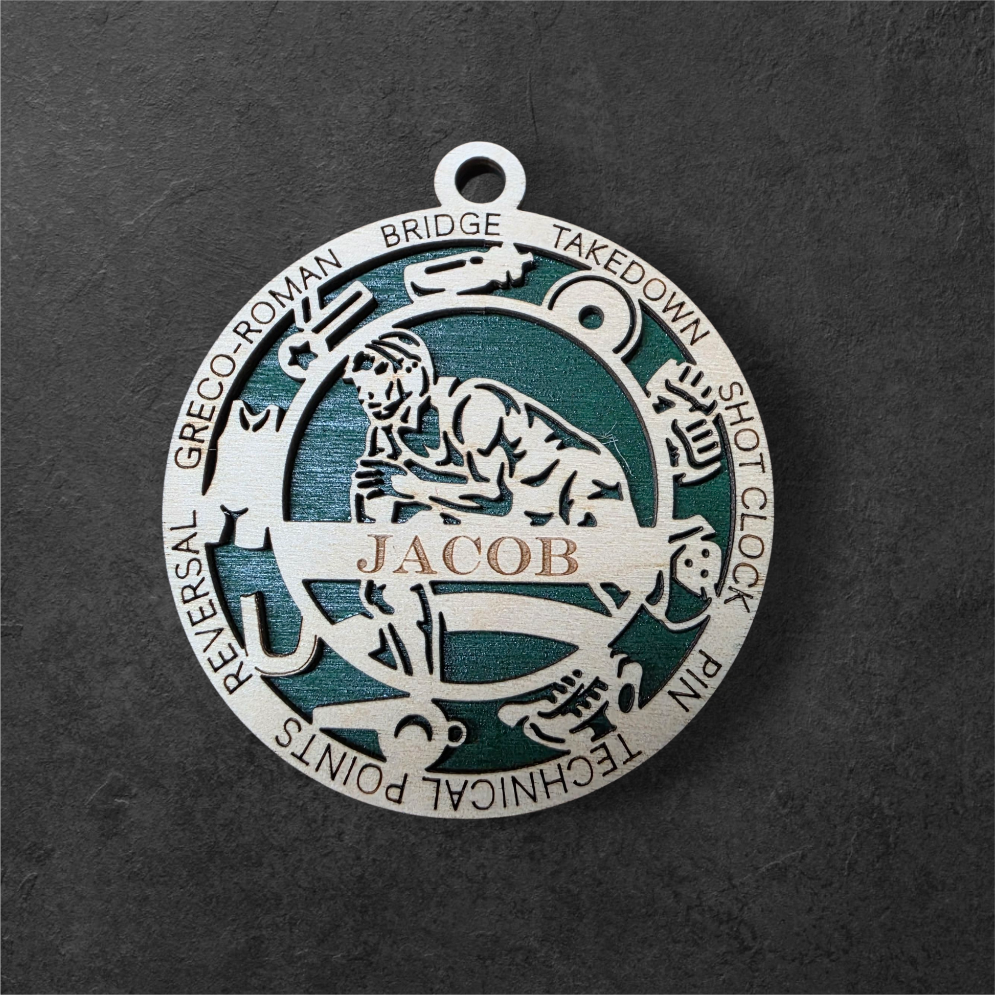 Personalized Laser-Cut Sports Ornaments – Custom Name, Number & Sport