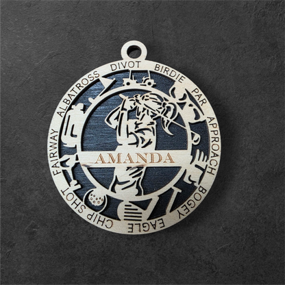 Personalized Laser-Cut Sports Ornaments – Custom Name, Number & Sport