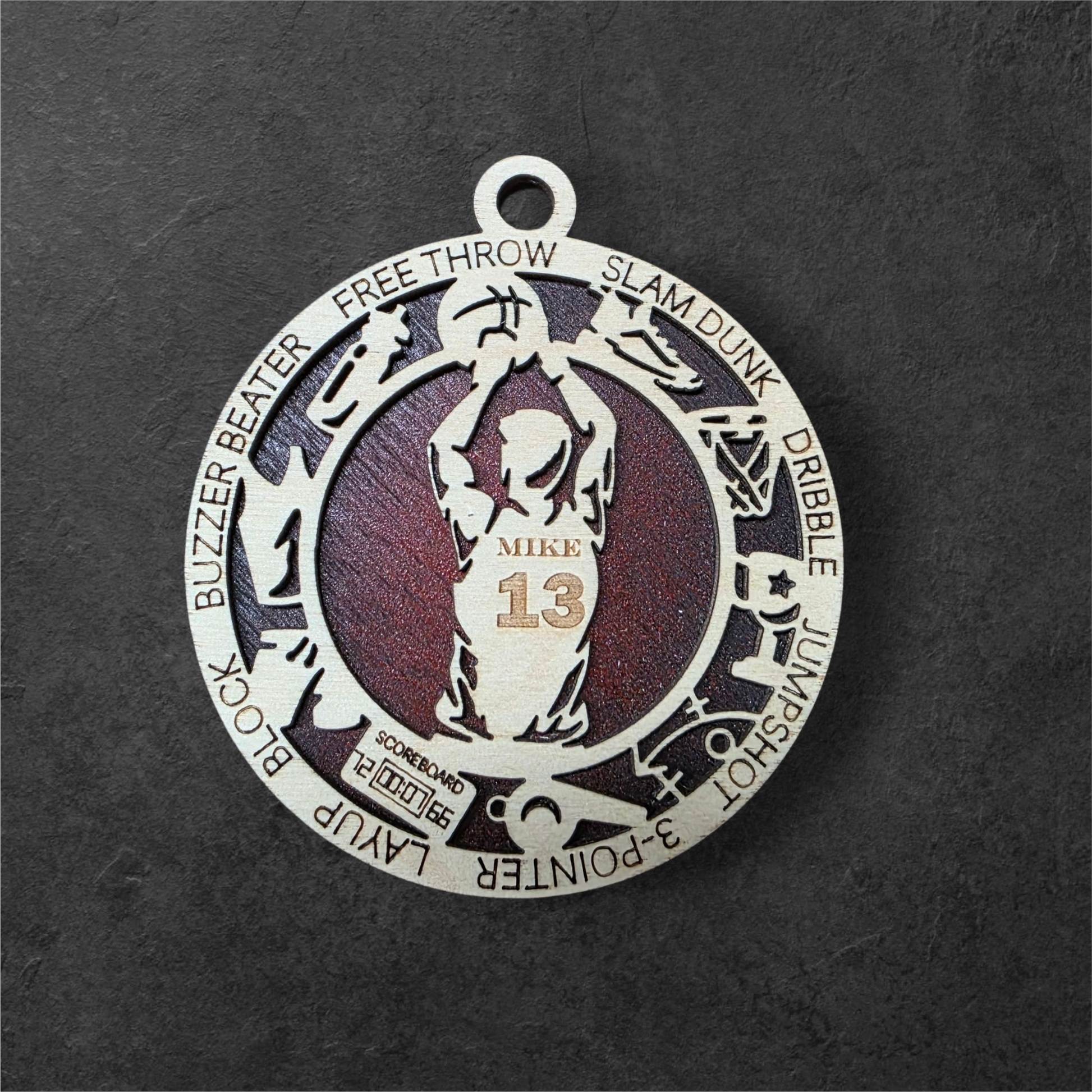 Personalized Laser-Cut Sports Ornaments – Custom Name, Number & Sport