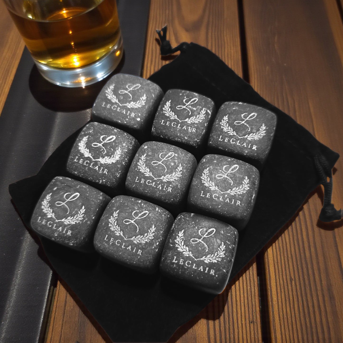 Engraved Whiskey Stones (set of 9)