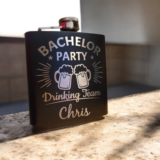 “Gentleman’s Toast” Engraved Flask Set